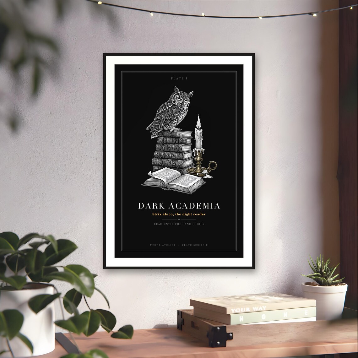 Dark Academia Owl Print — art print by WedgeAtelier