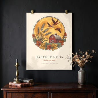 Harvest Moon Barn Print photo 2