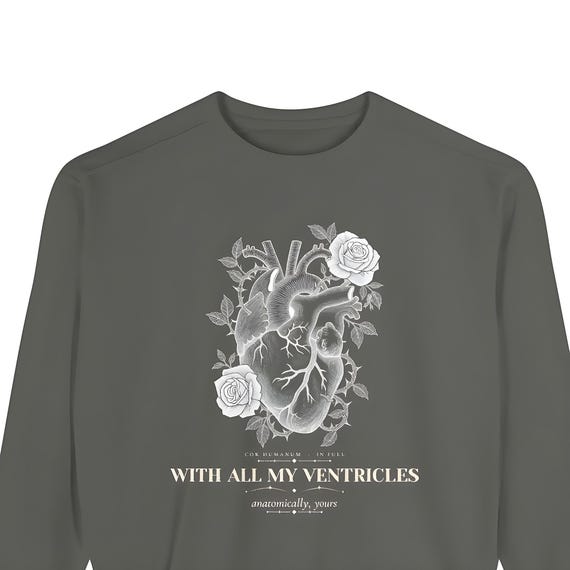 Anatomical Heart Comfort Colors Sweatshirt — Comfort Colors crewneck sweatshirt by WedgeAtelier