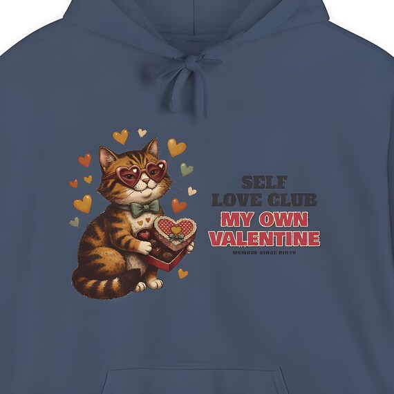 Self Love Club Cat Hoodie — Comfort Colors hoodie by WedgeAtelier