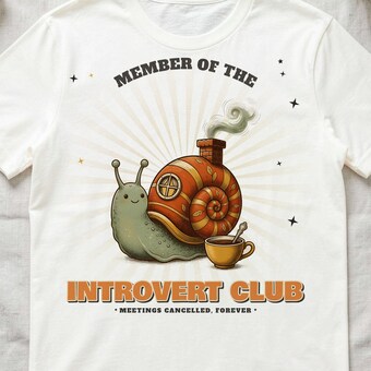 Introvert Club Snail Shirt photo 3