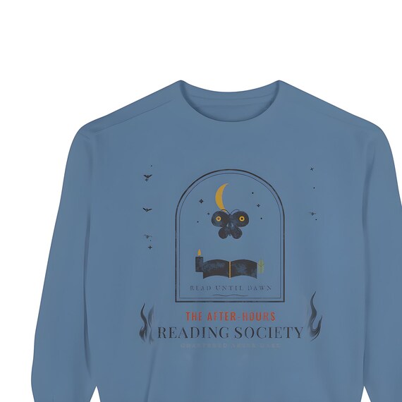 Dark Academia Reading Society Sweatshirt — Comfort Colors crewneck sweatshirt by WedgeAtelier