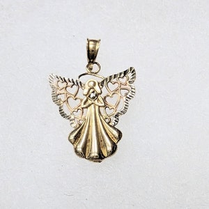 10 Karat Solid Gold Vintage Estate Piece Angel Pendant
