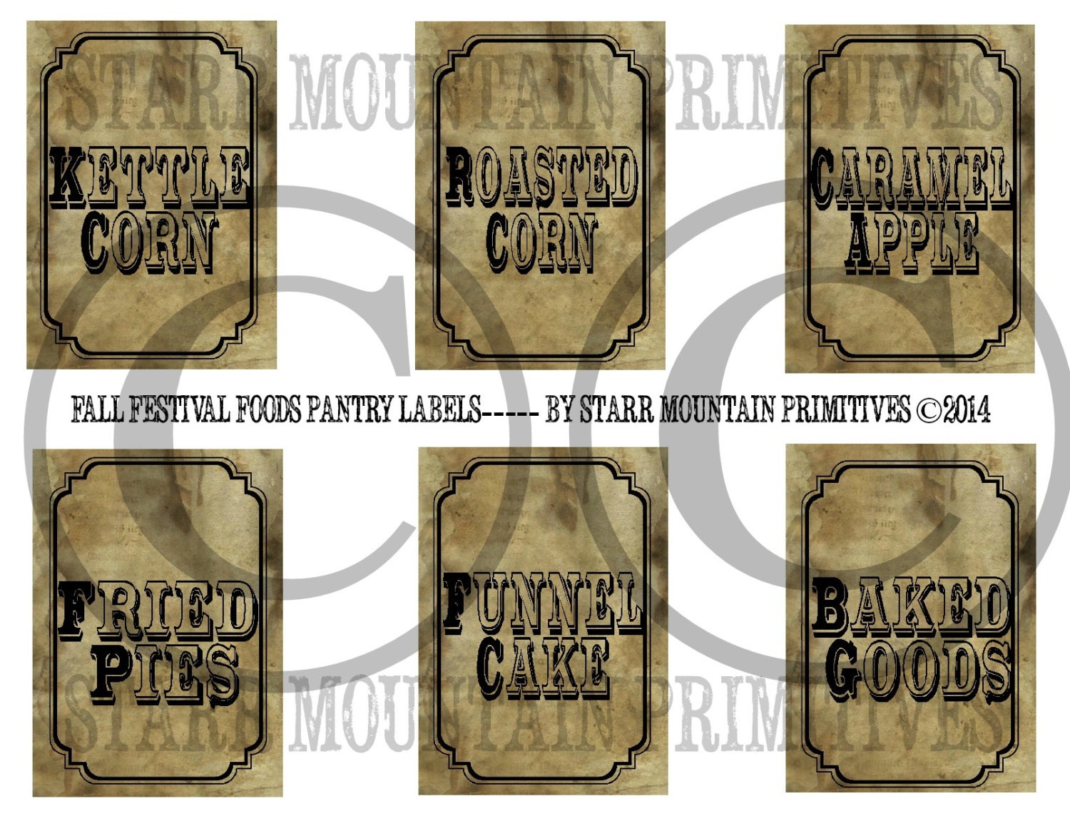 Primitive Vintage Fall Autumn Festival Foods Pantry Labels Jpeg Digital ...