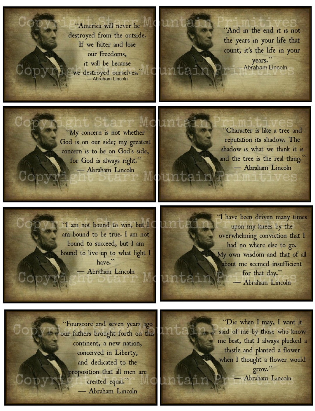 Primitive Americana Abraham Lincoln Abe berühmte Zitate Jpeg Digital Hang  tags Etiketten - Etsy Österreich, image size:1080x1407