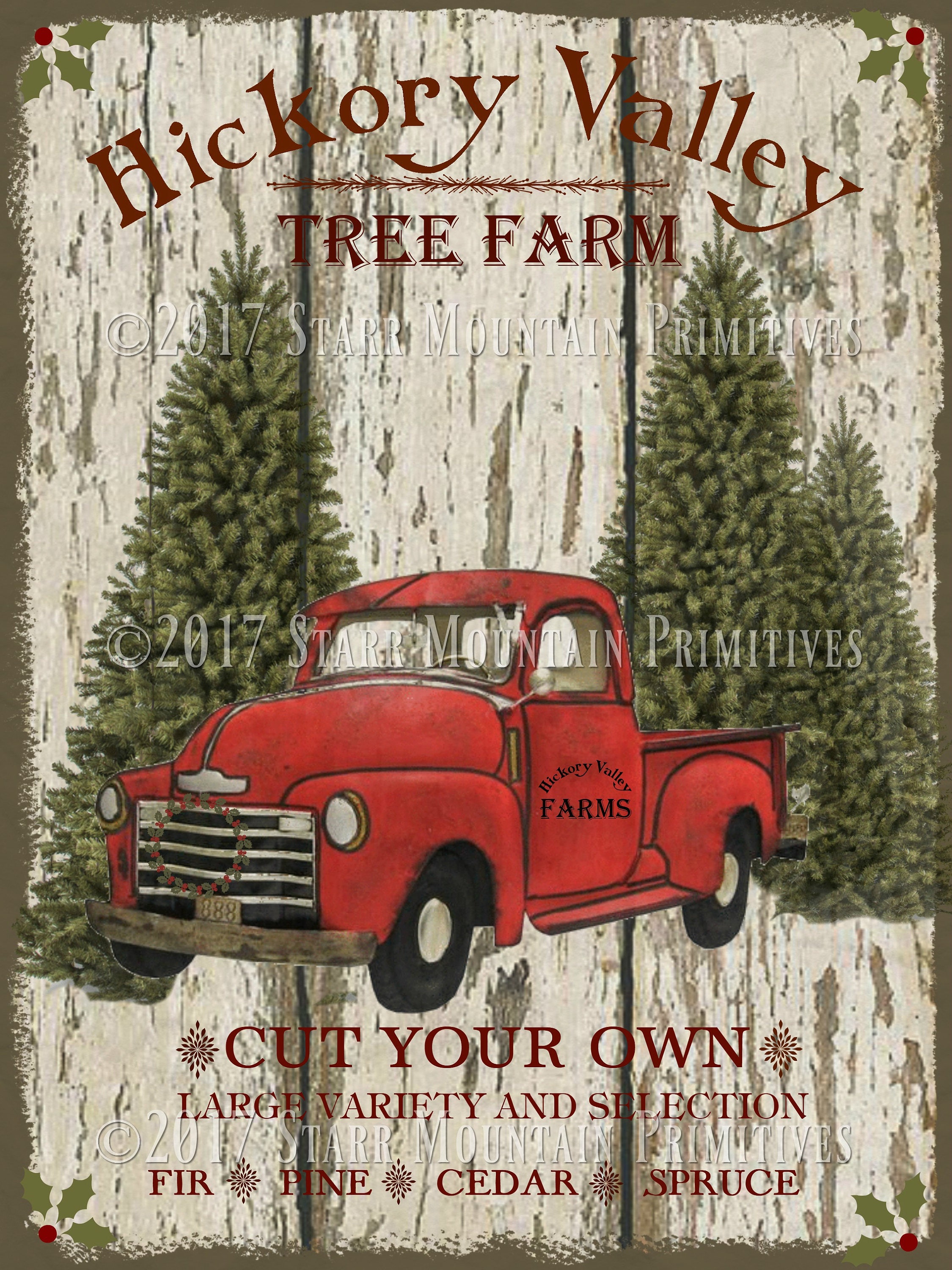 Primitive Farmhouse Christmas Red Truck Tree Farm Label Jpeg - Etsy Canada