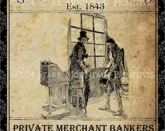 Primitivo Vintage Un villancico Scrooge & Marley Etiqueta de logotipo de despensa imprimible Jpeg Archivo digital Crock Jar Etiquetas Almohadas, Vela de muñeca