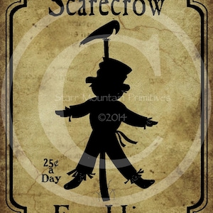 Primitive Scarecrow Fall Autumn Print Jpeg Digital  Image Feedsack Logo for Pillows Labels Hang tags Magnets Ornies Crock Jar Bottle Label