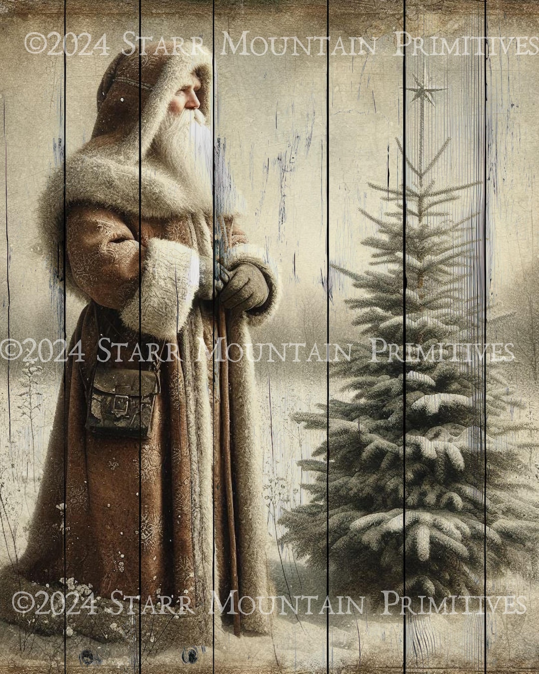 Primitive Vintage Old World Santa Claus Christmas Belsnickle Tree ...
