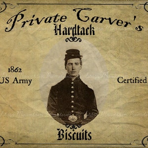Primitive Vintage Civil War Hardtack Biscuits Jpeg Digital  Image Feedsack Logo for Pillows Labels Hang tags Magnets Ornies