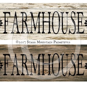 Primitive Weathered Wood Farmhouse Digital Sign, Block, Tag, Hang tags Crate Jar Box Crock Label