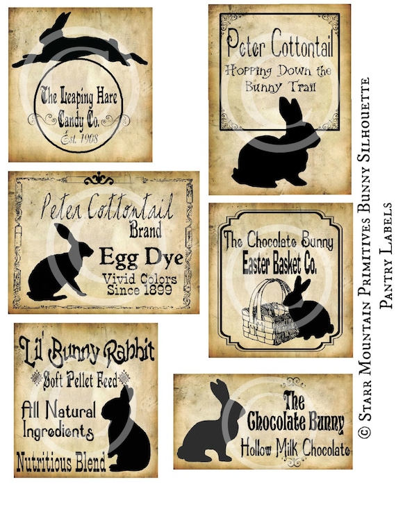 Primitive Easter Sign Peter Cottontail Rabbit Postcard Image Sign Bunny Hop