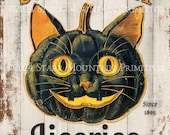 Primitive Vintage Advertisement Halloween Black Cat Licorice Co