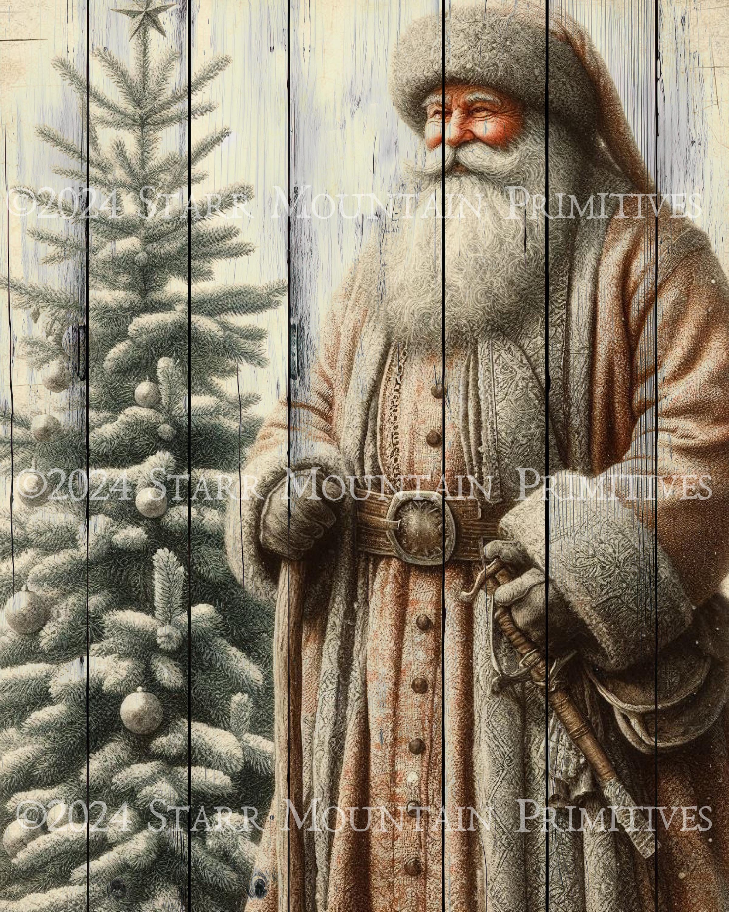 Primitive Vintage Old World Santa Claus Christmas Belsnickle Tree