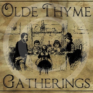 Primitive Vintage Olde Thyme Gatherings Label Jpeg Digital  Image Feedsack Logo for Pillows Labels Hang tags Magnets Ornies