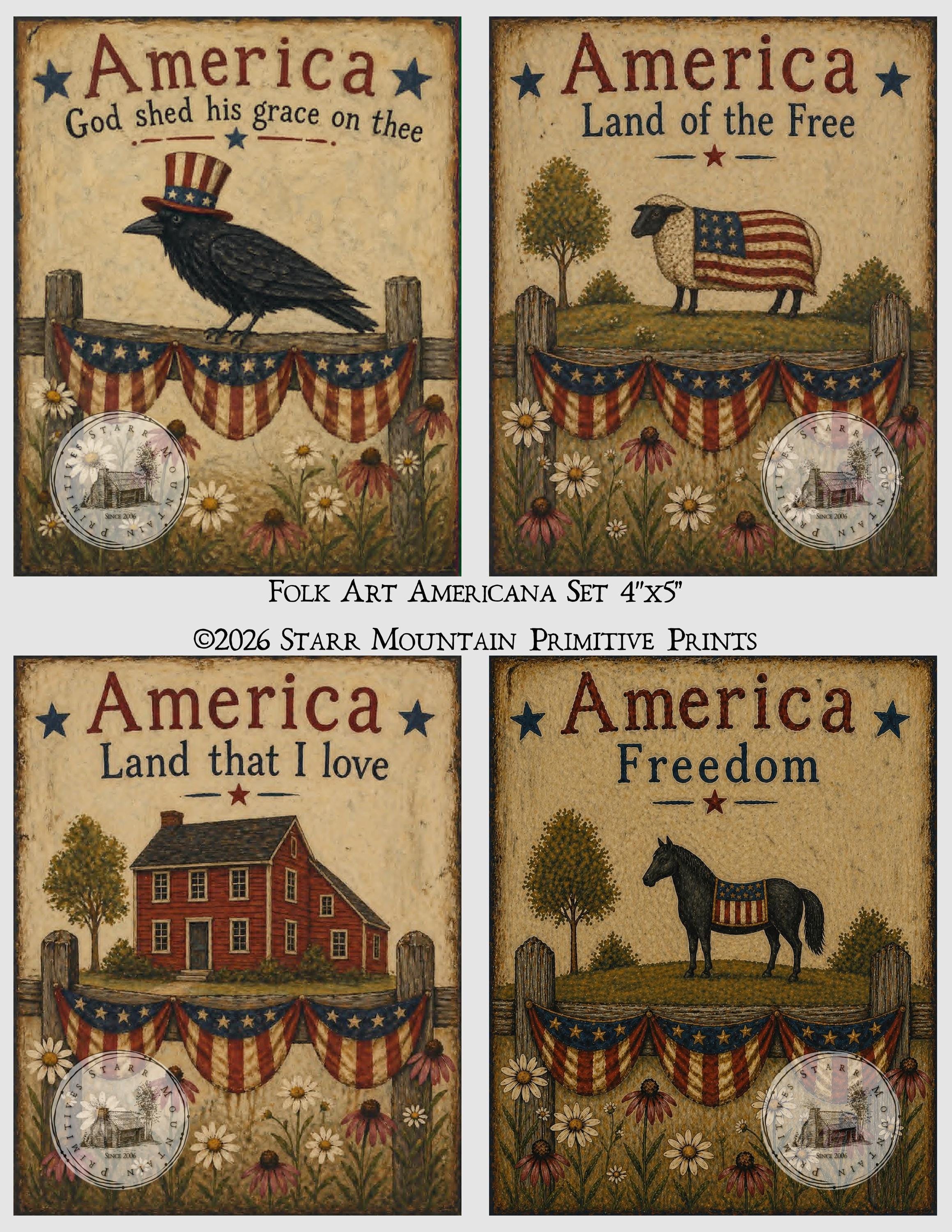 Patriotic Folk Art - Etsy