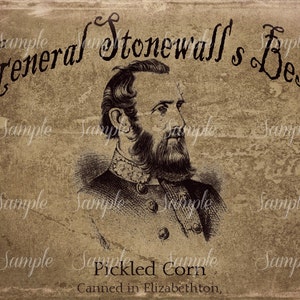 Primitive Vintage Stonewall Jackson Jpeg Digital  Image Feedsack Logo for Pillows Pantry Labels Hang tags Magnets Ornies