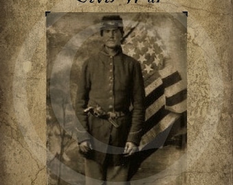Primitive American Civil War Soldier Feedsack Logo Pantry Jar Crock Crate Book Label Framed Print Tags Digital Jpeg Image