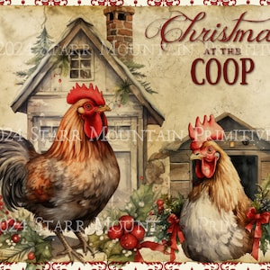 Primitivo vintage rústico país natal no coop celeiro cartão postal imprimível jpeg imagem digital travesseiro etiqueta pendurar tag ornamento ímã