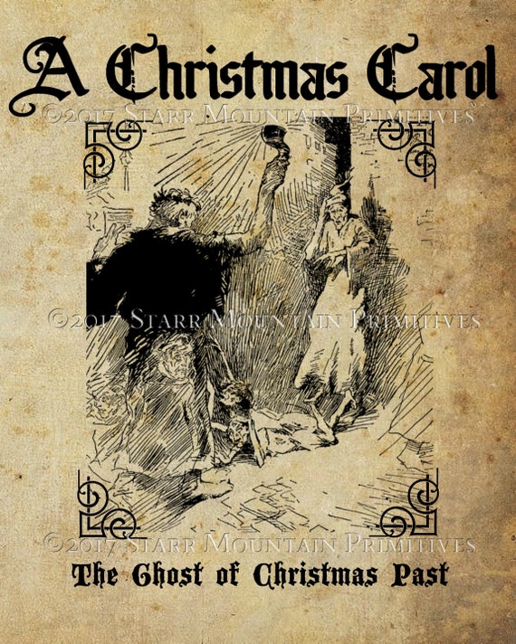 Primitive A Christmas Carol Ebenezer Scrooge Charles Dickens Print 8x10