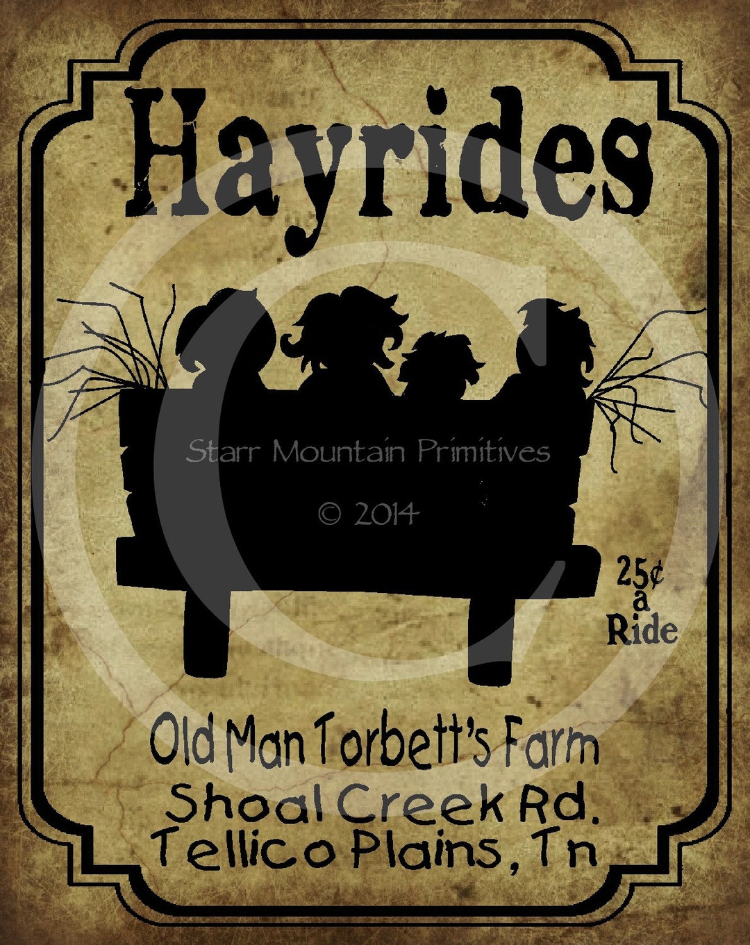Hay Rides Logo Primitive Hayrides Fall Autumn Print Jpeg Digital Image Feedsack Logo ...