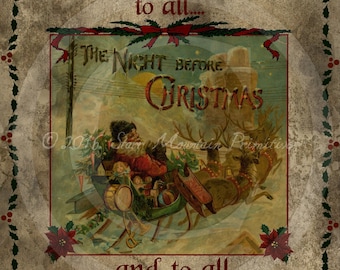 Primitive Twas the Night Before Christmas Pantry Logo Label Jpeg Digital File for Crock  Jar, Labels, Pillows, Doll, Candle, Card