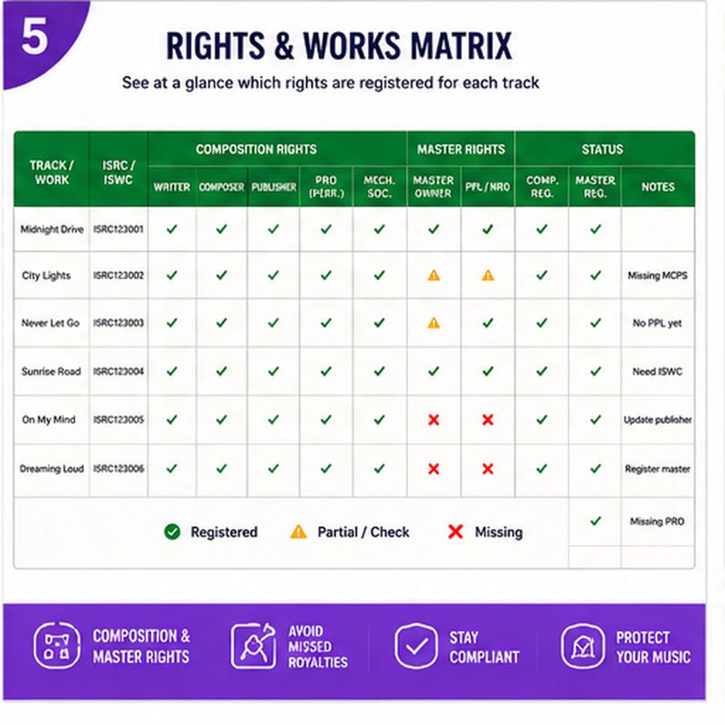 Pink Excel Code International Music Royalty & Rights Tracker | Artist Songwriter Record ...