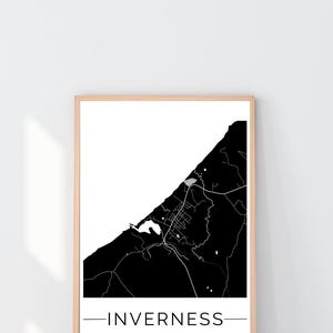 Inverness, impression de carte de la Nouvelle-Écosse, art mural de la Nouvelle-Écosse, téléchargement numérique, carte minimaliste, impression de voyage au Canada, art côtier, déco Canada atlantique