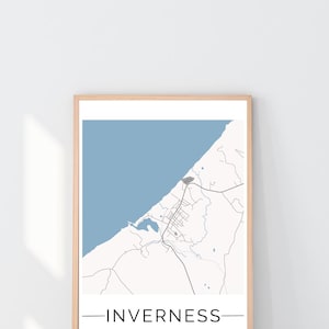 Inverness, impression de carte de la Nouvelle-Écosse, art mural de la Nouvelle-Écosse, téléchargement numérique, carte minimaliste, impression de voyage au Canada, art côtier, déco Canada atlantique