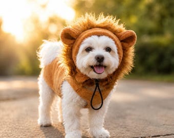 Costume da leone per cani, costume da leone per cani, costume carino per animali domestici, costume di Halloween per cani, costume per cuccioli, costume divertente per cani, costume da leone per animali domestici