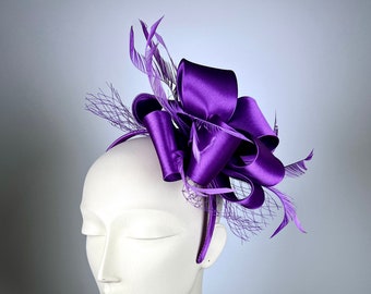 Kentucky Derby Hat Violet Purple Fascinator Church Wedding Hat Fascinator Derby Party Hat FREE SHIPPING