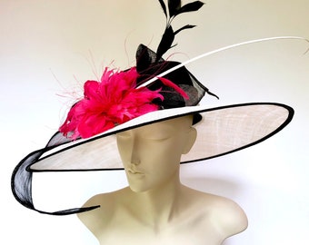 Kentucky Derby Hat Wide Brim Hat, Derby Hats for Women, Church Wedding Hats