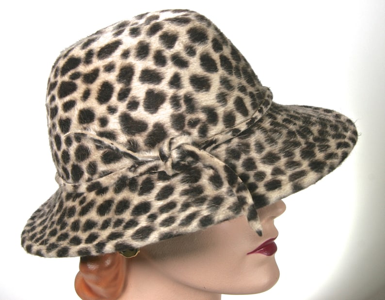 Leopard Print Womens Hat Small Brim Casual Winter Womens Hat Etsy