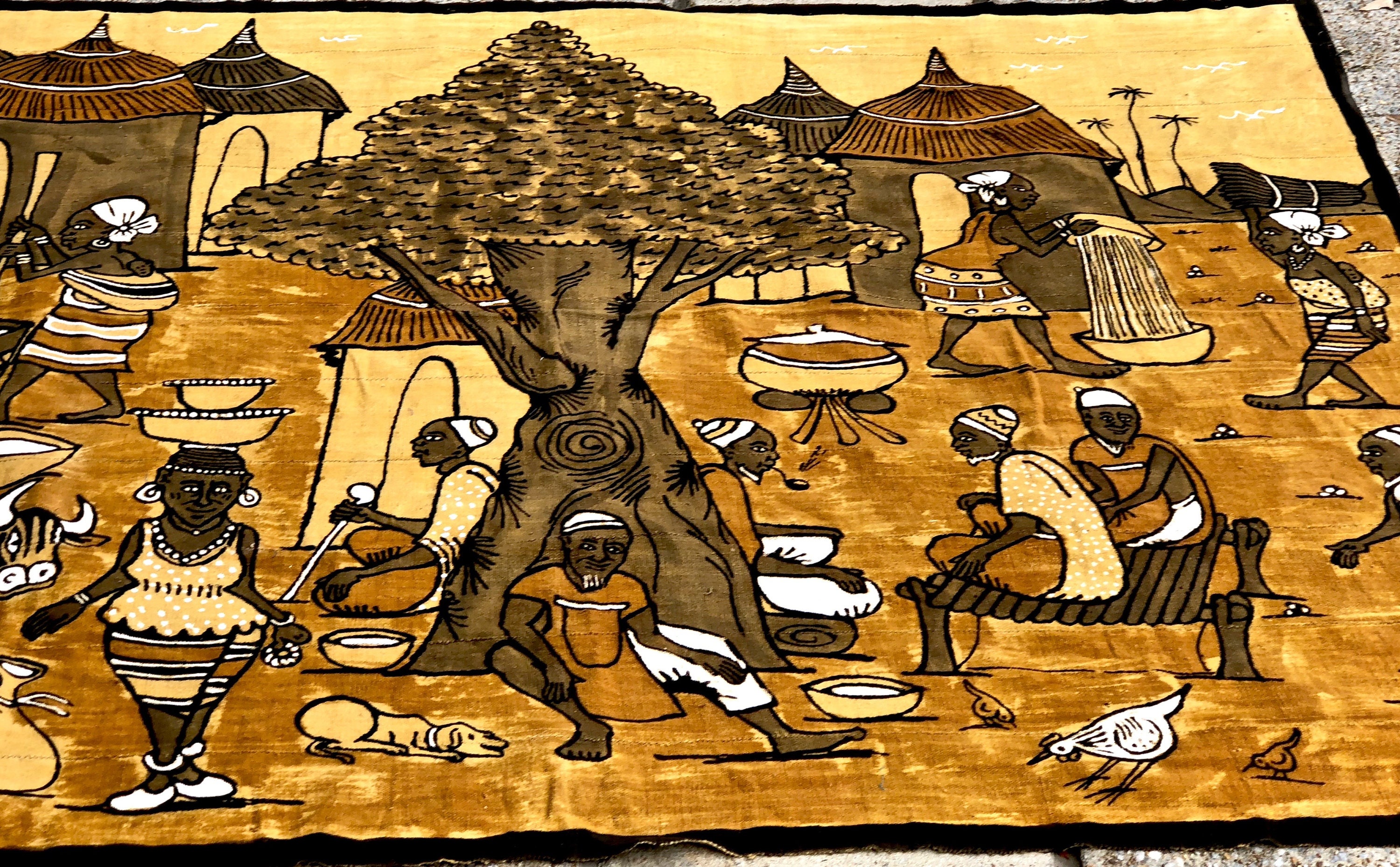 Vintage African Mud Cloth Rug Throw Brown Mud Cloth Rug Rare Etsy