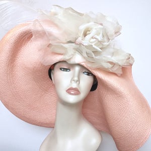 Kentucky Derby Hat Wide Brim Hat, Church Wedding Hat, Wide Brimmed Hats for Women