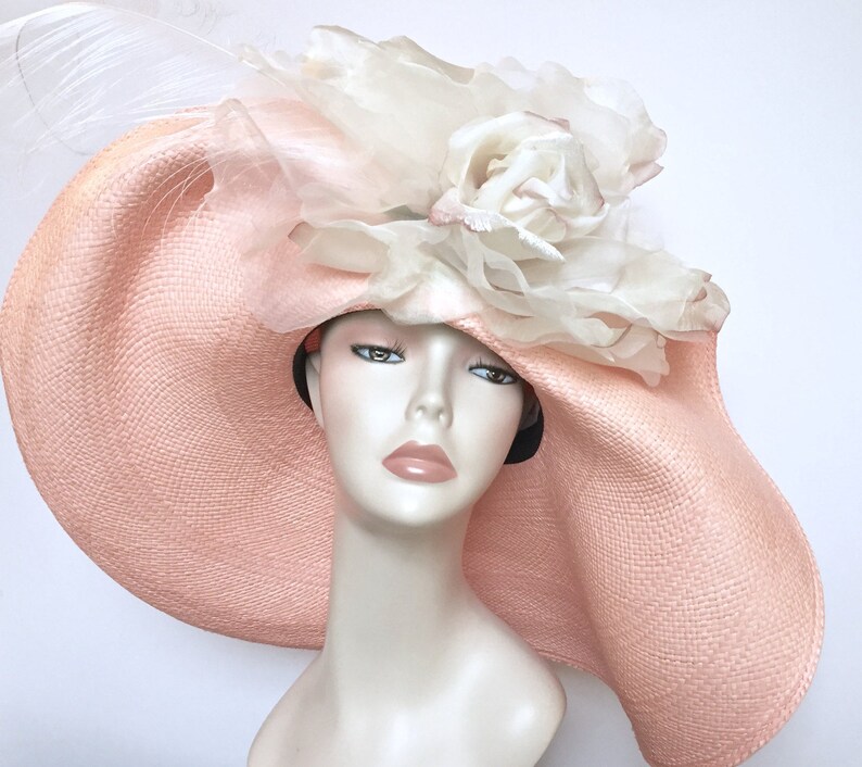 Kentucky Derby Hat Wide Brim Hat, Church Wedding Hat, Wide Brimmed Hats for Women 