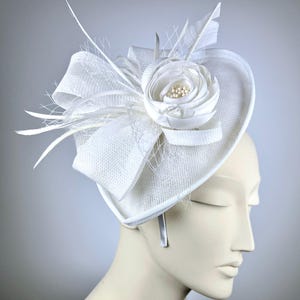 Kentucky Derby White Fascinator Hat Church Wedding Hat Derby Party