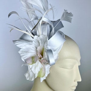 Kentucky Derby White Fascinator Hat Church Wedding Hat Derby Party