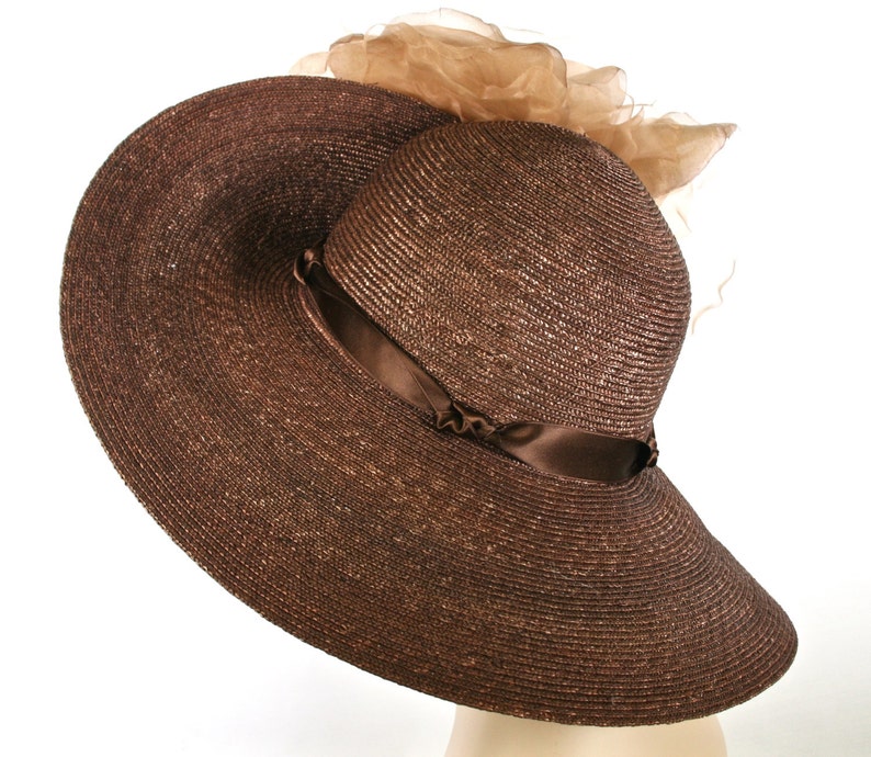 Kentucky Derby Hat Wide Brim Hat, Church Wedding Hat, Wide Brimmed Derby Hats for Women image 5