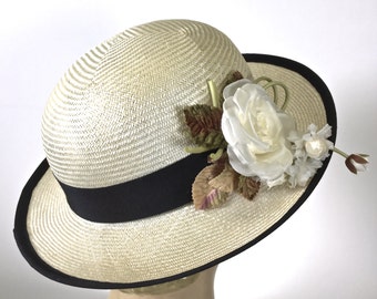 Kentucky Derby Hat, Church Wedding Hat, Summer Flapper Cloche Hat