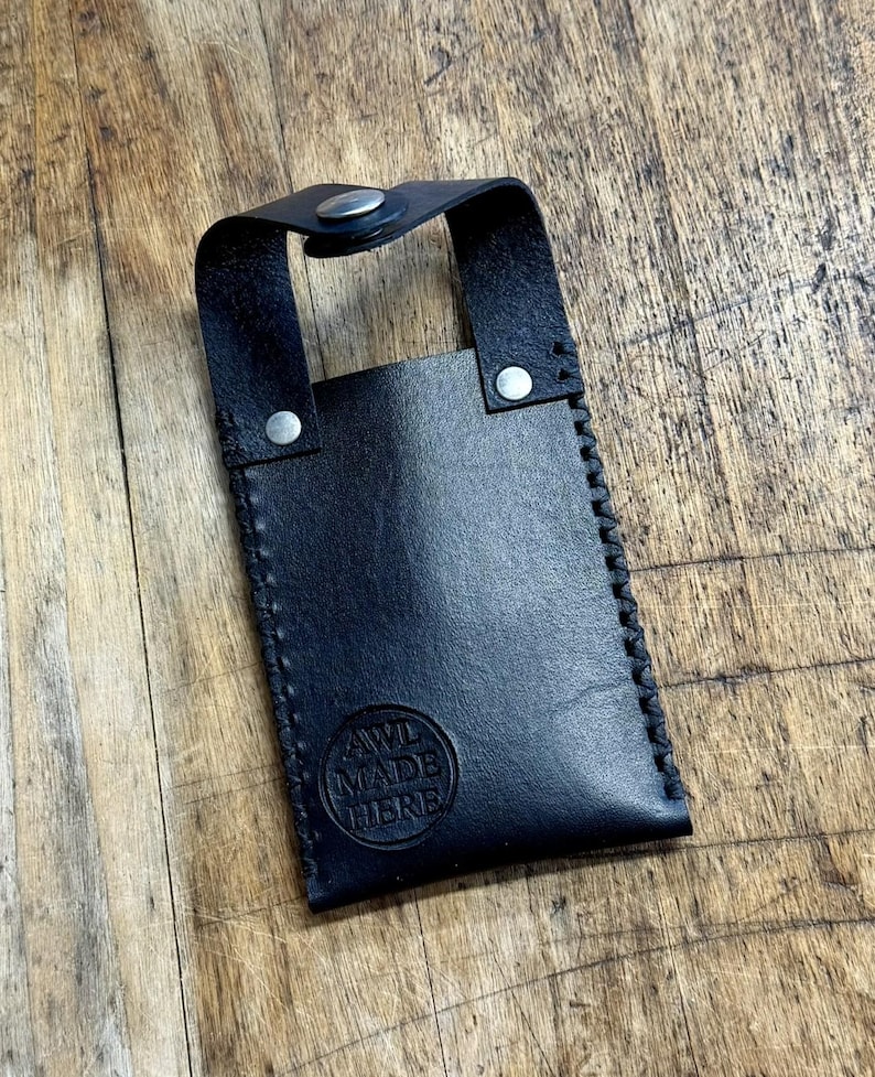 Handmade Leather Cowboy Boot Wallet - Wood Grain, Black, or Natural Tan image 12