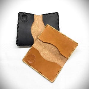 Estuche de cuero para tarjetas, dos bolsillos