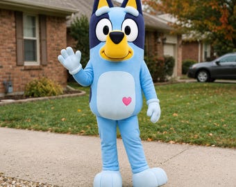 Disfraz de mascota de perro azul: Traje de cuerpo completo para eventos, fiestas y cosplay.