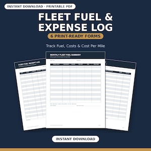 Tank- und Spesenabrechnung für die Fahrzeugflotte | 6 druckbare Formulare (PDF-Download)