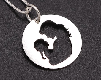 Mother and Child Necklace, Sterling Silver Mother Daughter charm, Mothers Day Gift, Minimalist Jewelry