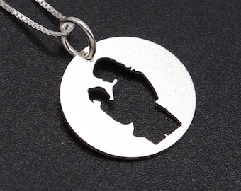 Mother and Child Necklace, Sterling Silver Mother Daughter charm, Mothers Day Gift, Family Jewelry