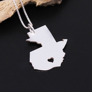 Guatemala Halskette gravierbar Sterlingsilber i love Guatemala Country Halskette mit Herz Ferngeschenk Mittelamerika