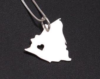 Nicaragua Map Necklace for Women 925 Sterling Silver personalized Engravable map pendant