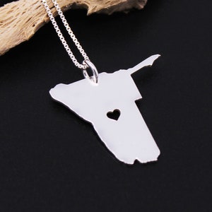 Namibia Kette gravierbar Sterling Silber i love Namibia Halskette mit Herz Ferngeschenk AFRIKA personalisiert