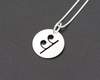 Personalized Sterling Silver Music Note Necklace, sixteenth rest note Pendant Charm musician Gift